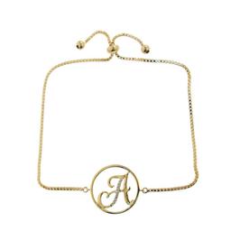 Accents by Gianni Argento Diamond Plated Initial A Gold Bracelet