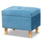 Baxton Studio Elias Sky Blue Velvet Fabric & Wood Storage Ottoman - image 1