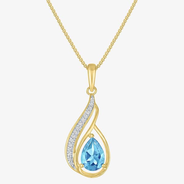 Nova Star(R) Blue Topaz with Lab Grown Diamond Accent Pendant - image 
