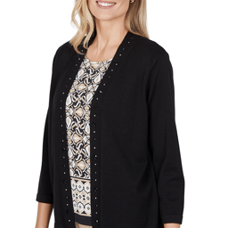 Petite Alfred Dunner Cityscape Medallion Two in One Sweater