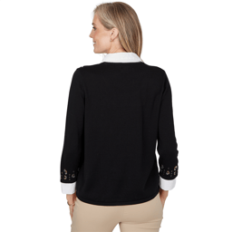 Womens Alfred Dunner Cityscape Embellished Two in One Sweater