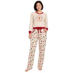 Womens Jaclyn Long Sleeve Feliz Navidad Winter Pajama Set