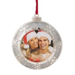Northlight Seasonal Silver Frame Christmas Disc Ornament