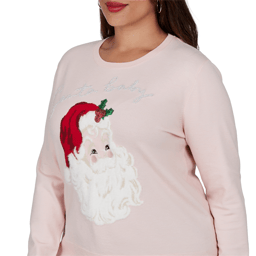 Plus Size Ruby Rd. Happy Holidays Santa Baby Christmas Sweater