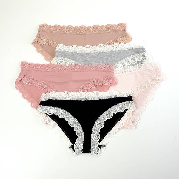 Womens Laura Ashley&#40;R&#41; 5pk. Bikini Lace Panties LS9743-5PKBL - image 