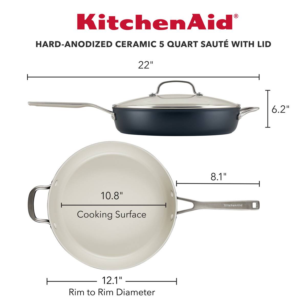 KitchenAid&#174; 5qt. Hard Anodized Ceramic Nonstick Saut&#233; Pan
