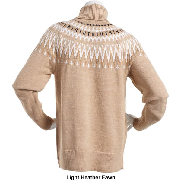 Womens Tommy Hilfiger Chevron Fair Isle Turtleneck Sweater
