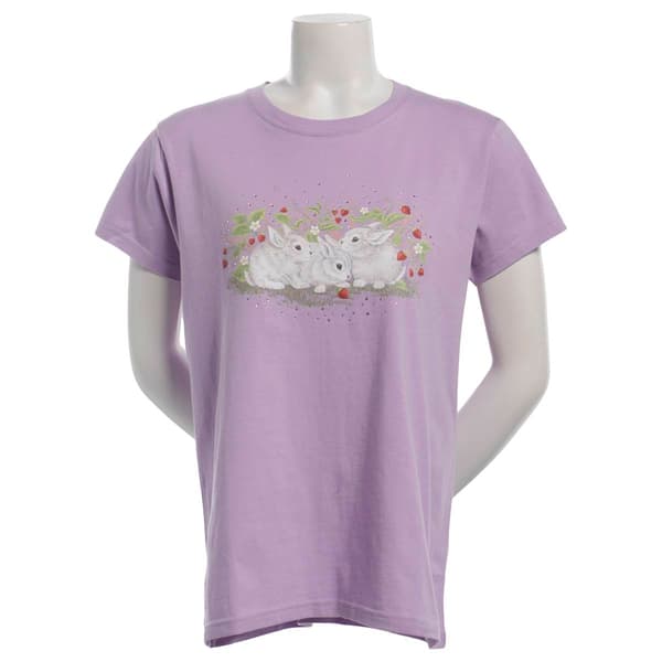 Womens Top Stitch by Morning Sun Bunnies & Strawberry Tee