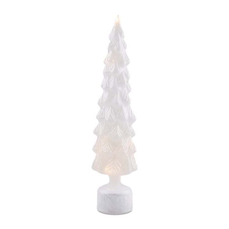 Melrose Rotating LED Glass Christmas Tree - Set of 2