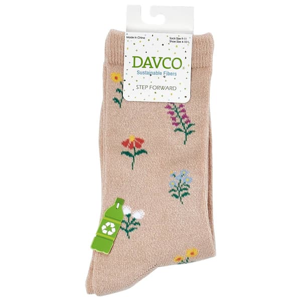 Womens Davco Wild Florals Crew Socks - image 