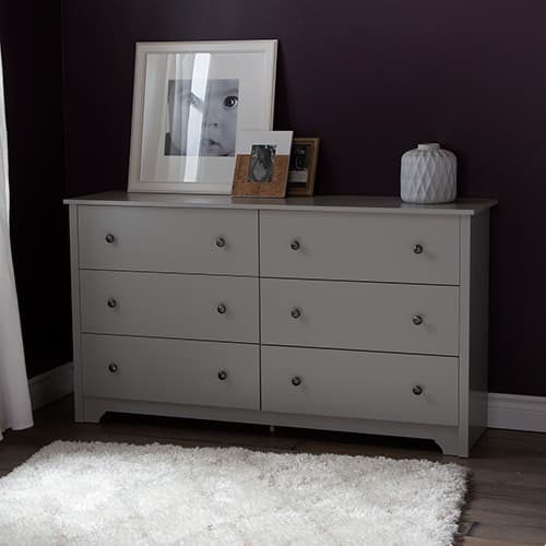 South Shore Vito 6-Drawer Dresser - Soft Grey