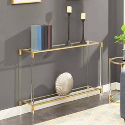Convenience Concepts Royal Crest 2-Tier Glass Console Cart
