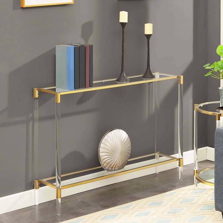 Convenience Concepts Royal Crest 2-Tier Glass Console Cart