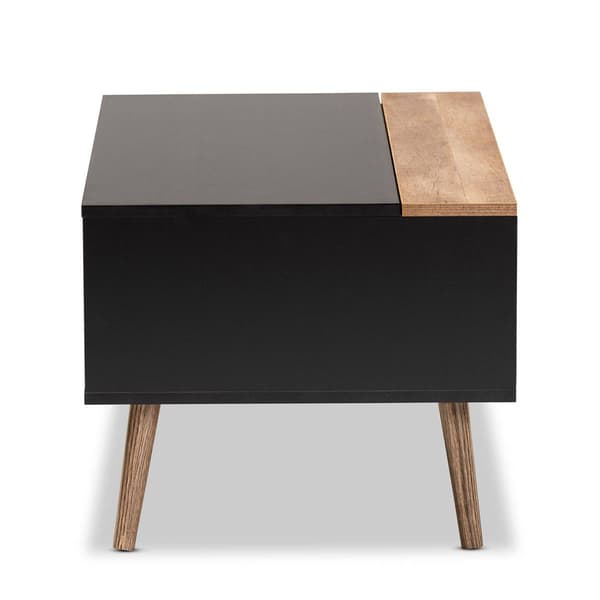 Baxton Studio Jensen Black/Rustic Brown Finish Wood Coffee Table