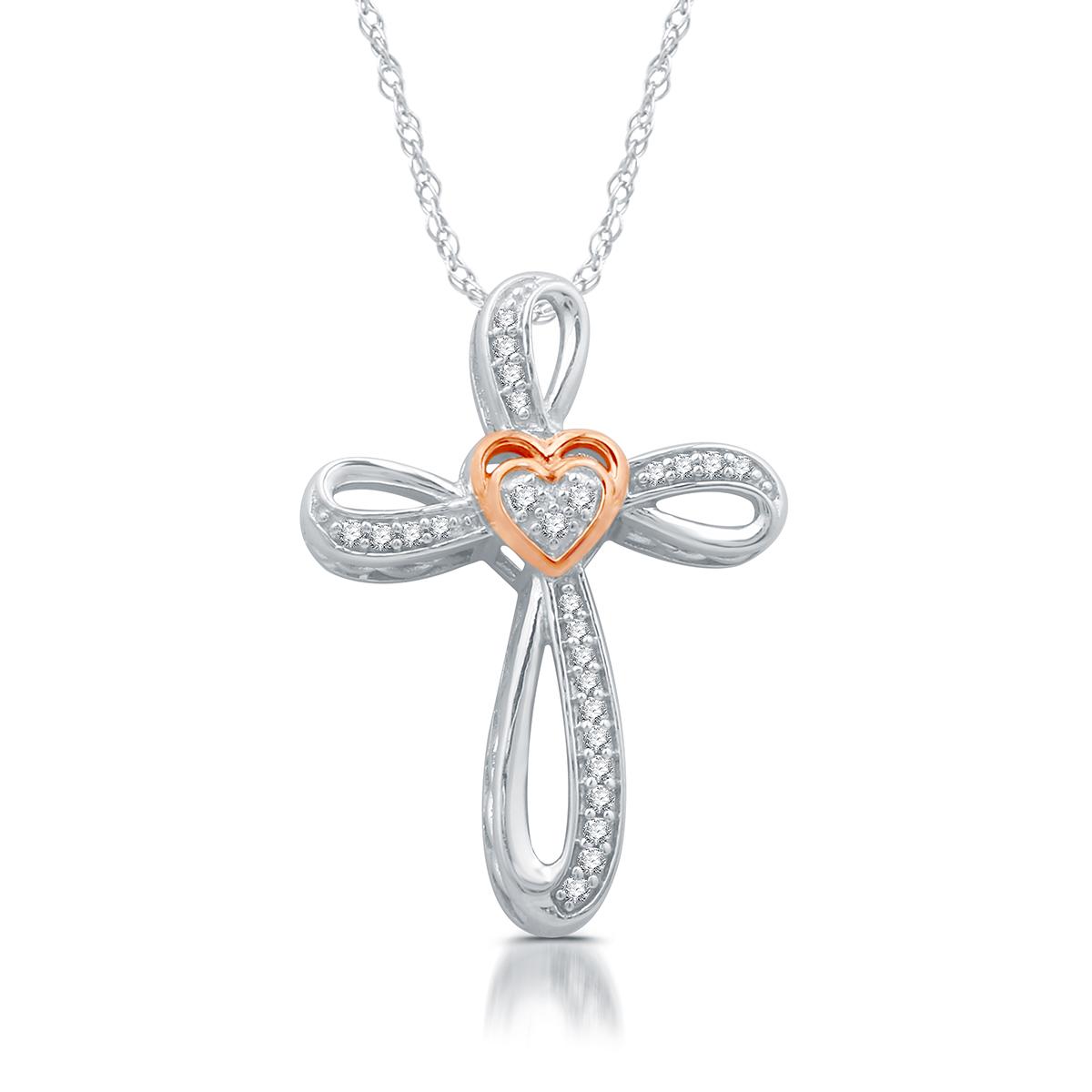 Diamond Classics™ 1/10ctw. Diamond Heart Cross Pendant