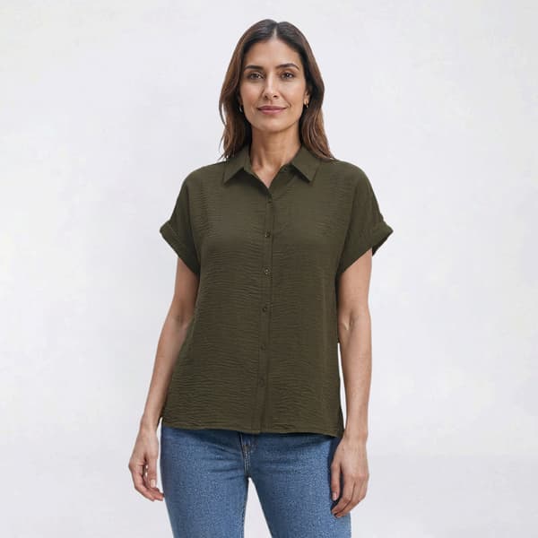 Womens Preswick & Moore® Extended Sleeve Button Front Blouse