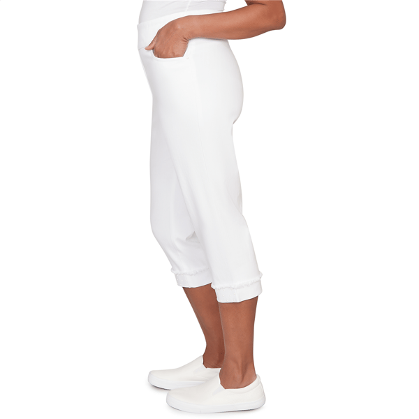 Womens Alfred Dunner Port Side Pull On Pearl Hem Capris