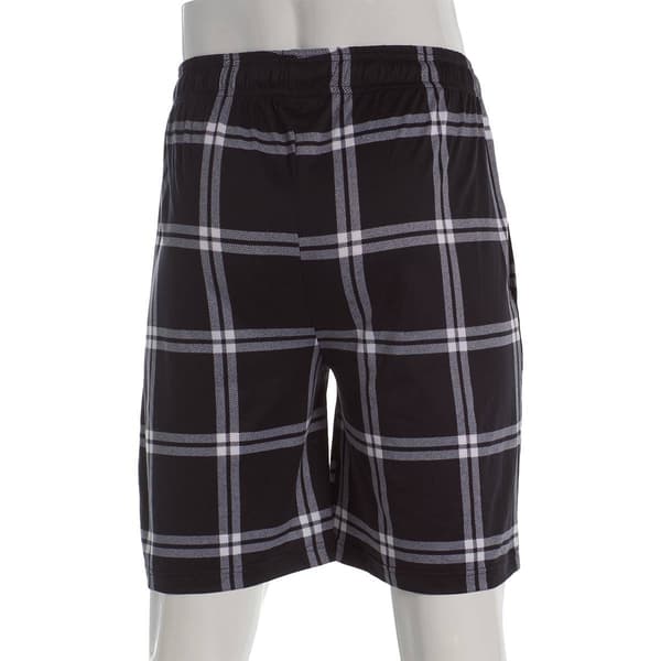Mens Preswick & Moore® Plaid Drawstring Pajama Shorts - Black