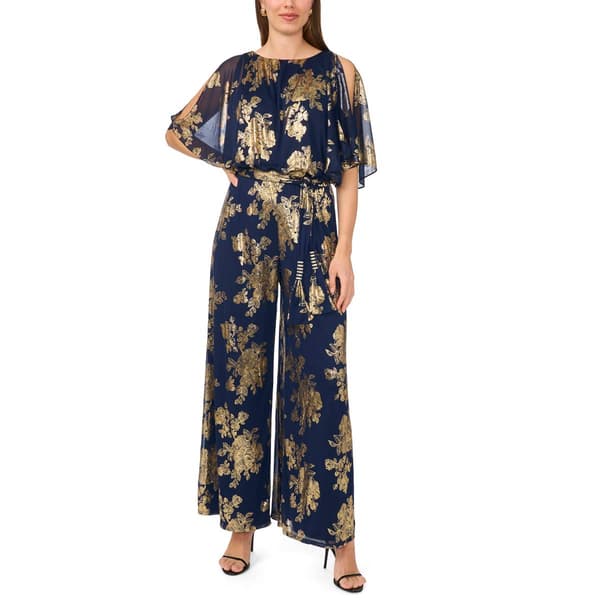 Petite MSK Foil Print Cold Shoulder Jumpsuit