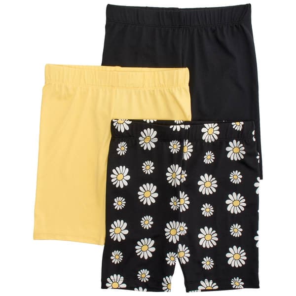 Girls &#40;7-16&#41; Star Ride&#40;R&#41; 3pk. Daisy & Solid Bike Shorts - image 