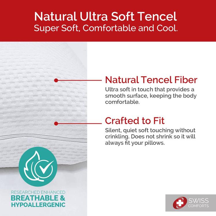 Swiss Comforts Tencel 2 Pack Pillow Protectors
