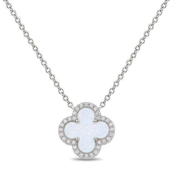 Gemstone Classics(tm) Lab Grown Opal Clover-Shaped Pendant - image 