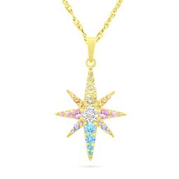 Forever New 18kt. Gold Plated Rainbow CZ Starburst Pendant