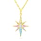 Forever New 18kt. Gold Plated Rainbow CZ Starburst Pendant - image 1