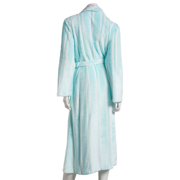 Womens Jasmine Rose 48in. Fancy Stripe Jacquard Robe