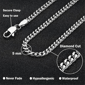 Mens Iron Saints 5mm Cuban Link Silver-Tone Necklace - image 2