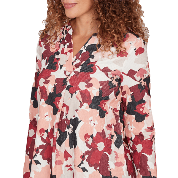 Womens Emaline Dusted Petals Overlapped V Neck Blouse