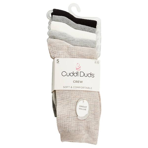 Womens Cuddl Duds(R) 5pk. Rib Texture Crew Socks - image 