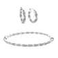 Forever New Sterling Silver Twist Bangle and Hoop Earring Set - image 1