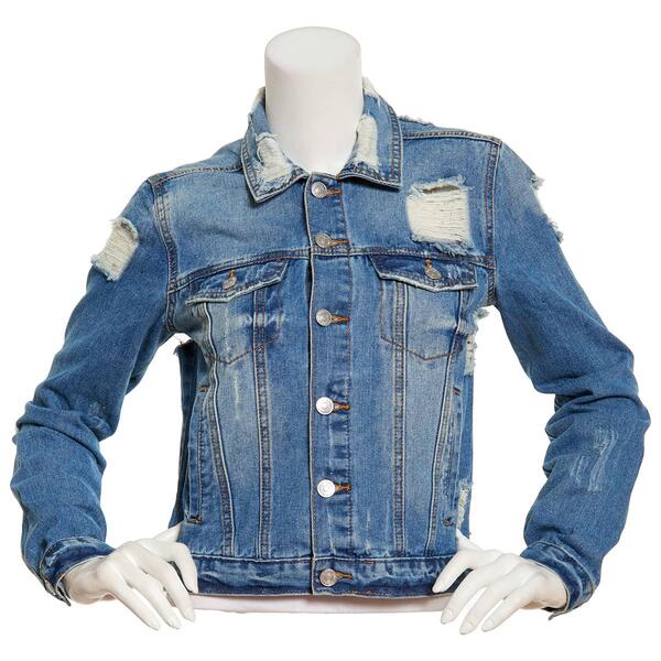 Juniors Almost Famous(tm) Distressed Denim Jacket - image 