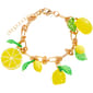 Ashley Gold Plated Bracelet w/ Lemon Charms & Leaves - image 1