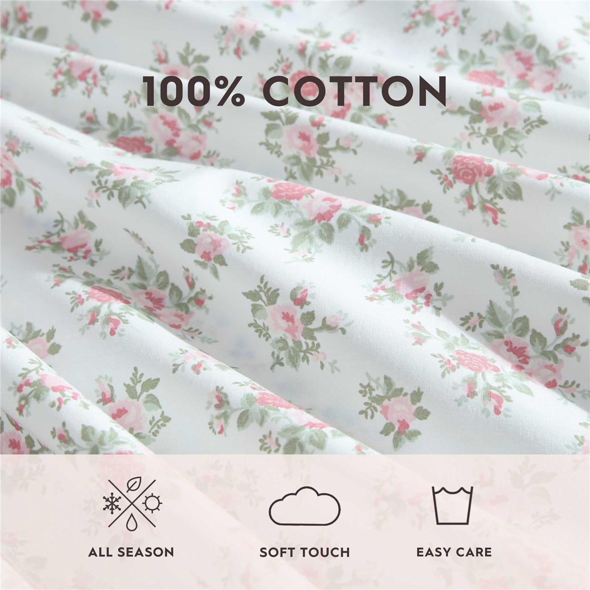 Laura Ashley® Leanna Rose Percale Sheet Set