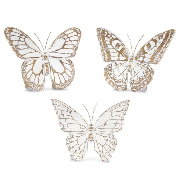 Melrose Stone Butterfly Shelf Sitter - Set of 3 - image 