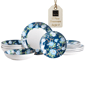 222 Fifth Nightingale 12pc Blue Florals Porcelain Dinnerware Set - image 1