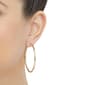 Gold Classics™ Basket Weave Cut Tube Hoop Earrings - image 2
