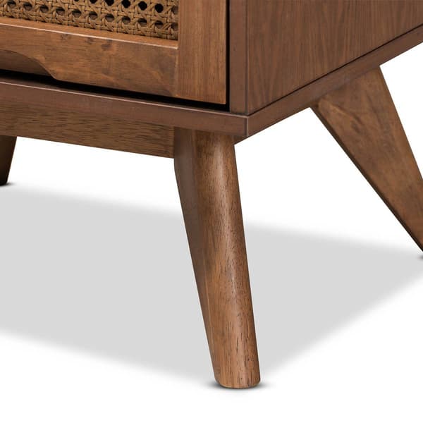 Baxton Studio Barrett Walnut Brown Wood 2-Drawer Nightstand