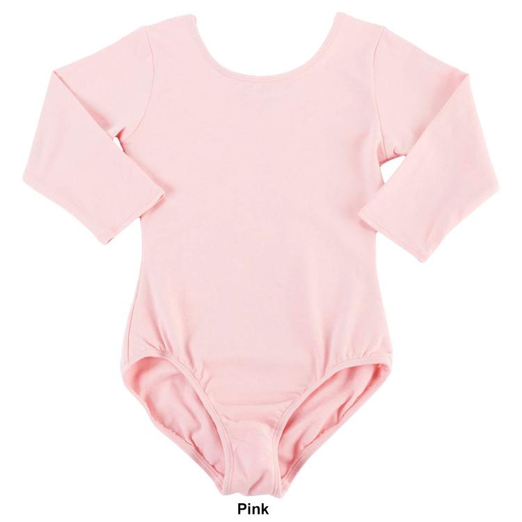 Girls (4-6x) Moret® Kids 3/4 Sleeve Solid Leotard