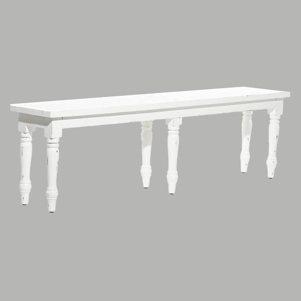 9th & Pike(R) Farmhouse White Wood Entryway Bench - image 