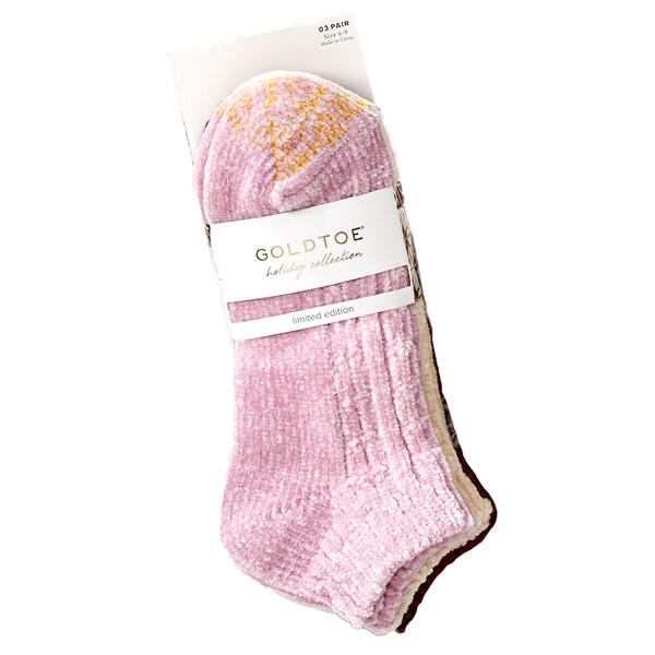 Womens Gold Toe 3pk. Low Cut Chenille Socks - image 
