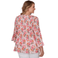 Plus Size Ruby Rd. Renaissance Romance Bell Sleeve Floral Blouse - image 1