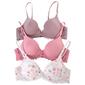 Womens Laura Ashley(R) 3pk Brushed Lace Push Up Bra LS6497-3PKE - image 1