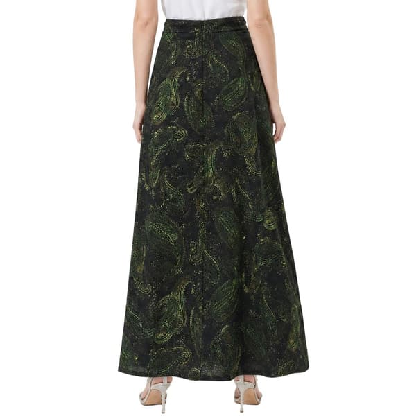 Womens NY Collection Pull On Tie Waist Faded Paisley Maxi Skirt