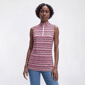 Womens Court Haley Sleeveless Zip Front Zig Zag Polo - image 1