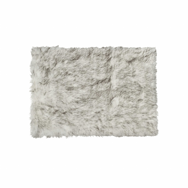 HomeRoots Grey & Ivory Faux Fur Accent Rug