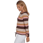 Womens Hearts of Palm Berry Fabulous Long Sleeve Stripe Sweater - image 4