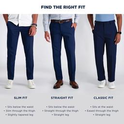 Mens Haggar Premium No Iron Khaki Flat Front Pants